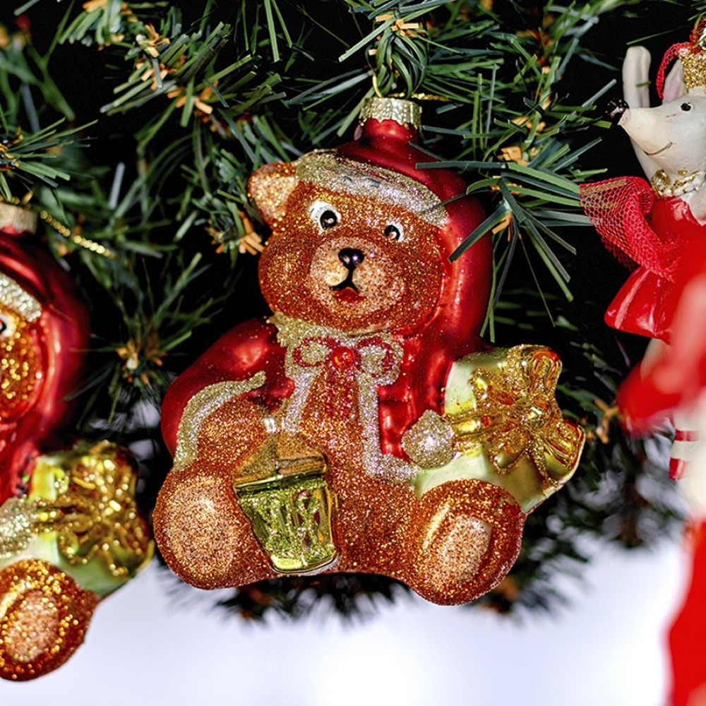 Teddybjrnmednissehue105x9x6cmglas-32