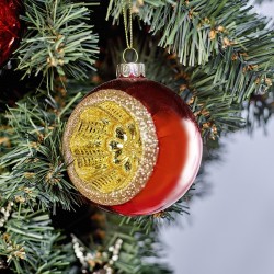 Julekuglemedreflektorikraftigtglasblankrdmedguldglitter8cm-20