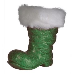 Julemandens støvle, 26 cm grønt glitter