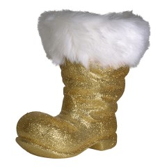 Julemandens støvle, 26 cm guld glitter