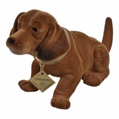 11x18 cm Hund, brun velour