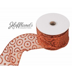 6 cm X 9 meter, dekobånd med kobber dots 