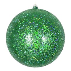 20 cm julekugle, laserglitter, grøn