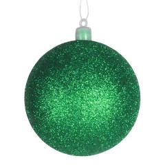 8 cm julekugle, glitter, grøn