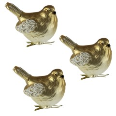 3 glasfugle med clip, 7,5x10 cm, sæt a 3 stk.