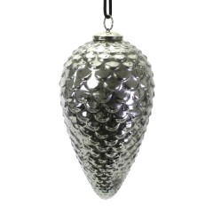Glas-kogle XL, sølv, 12x12x23 cm