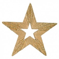 43 cm stjerne, glitter, guld