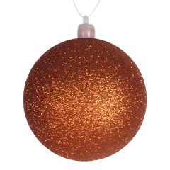 8 cm kugle, glitter, orange