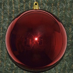 50 cm julekugle, blank rød