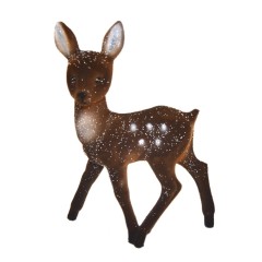 Bambi, 22x15 cm, brun velour med sne