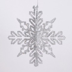 15 cm snefnug, 3D, 2 dele, laserglitter sølv