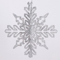 23 cm snefnug, 3D, 2 dele, laserglitter sølv