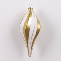 20 cm spiral-top, perlemor, guld m/hvidt glitter