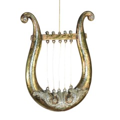 Harpe antik guld m/champagne glitter, 22 cm