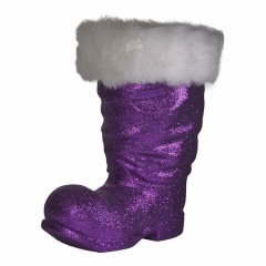 Julemandens støvle, 40 cm, lilla glitter